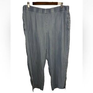 J. Jill Denim Women’s Pull On Light Wash Blue Jeans Chambray Pants Size L EUC